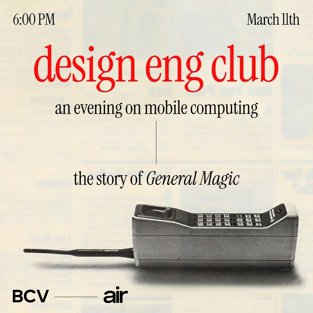 Design Eng Club General Magic event poster