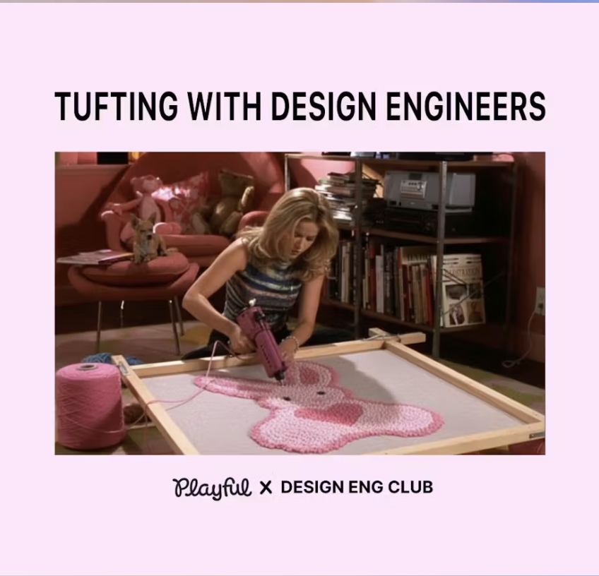 Tufting with design engineers event poster